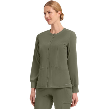 جاكيت طبي بأزرار كبس أمامية من هيلينق هاندز