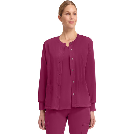 جاكيت طبي بأزرار كبس أمامية من هيلينق هاندز