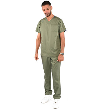 طقم سكرب رجالي ماركة ام او -  زيتوني  