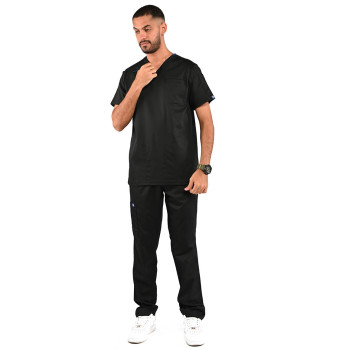 طقم سكرب رجالي ماركة ام او - أسود 