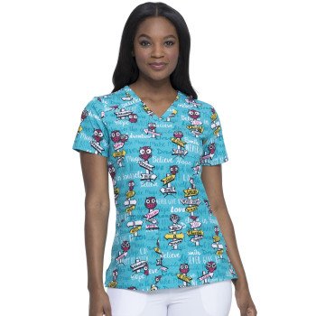 سكراب تمريض بلوزة مطبعة من ديكيز