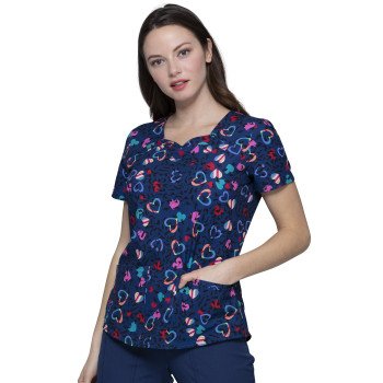 سكراب نسائي بلوزة مطبوعة من هارت سول 